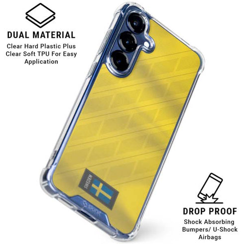 Sweden Soccer Flag Galaxy S25 Clear Case